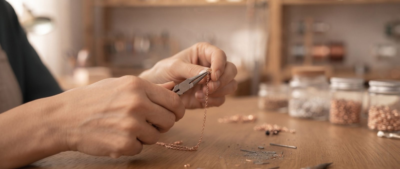 Manos trabajando el metal en el taller MALI